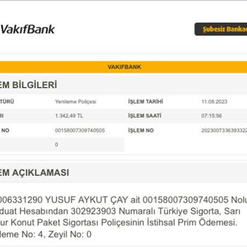 VakıfBank Sarı Panjur Konut Paket Sigortası