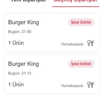 Yemek Sepeti Ve Burger King