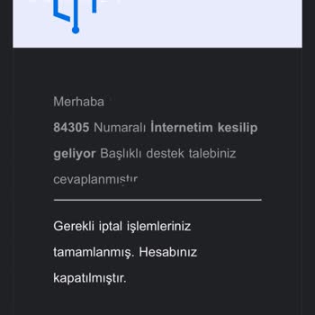 Comnet Müşteri Hizmetleri İnternet Hizmetimi Haksız Şekilde İptal Etti