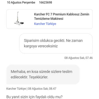 Karcher Ve Hepsiburada Siparişimi Zamlı Satmak İçin İptal Ettiler