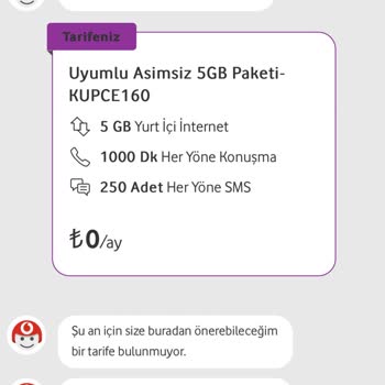 Vodafone Tarifemi Değiştirmiyor Ve Çok Pahalı Ek Paketler Dayatıyor.