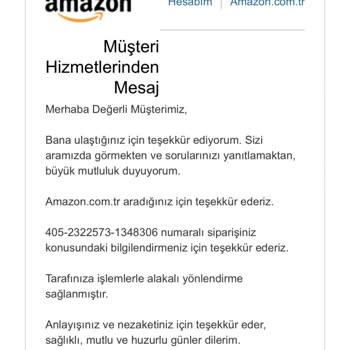 Amazon Sipariş Vermiş Olduğum Ürünün İptal Edilmesi