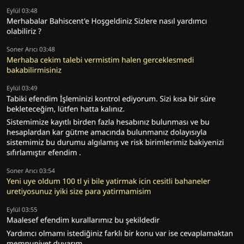 Bahiscent 100 TL Yi Bile Yatırmıyorlar Yazık!