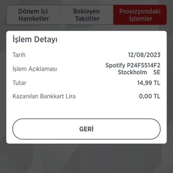 Spotify Üyeliğimin Olmamasına Rağmen Benden 14,99 TL Para Çekmiş