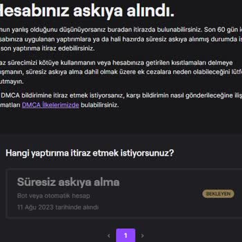 Twitch. Tv Hesabım Süresiz Askıya Alındı