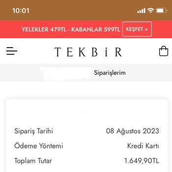 Tekbir Giyimden İade Yapamıyorum