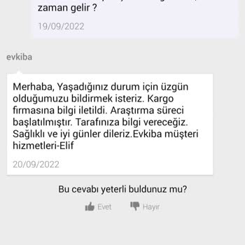 Evkiba 1 Yıldır Gönderilmeyen Ürünler Ve Gerçekleşmeyen Ücret İadesi