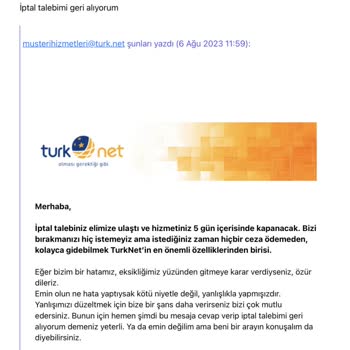 TurkNet Abonelik İptali Ve Sonrası