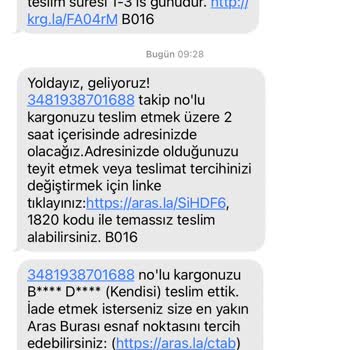 Aras Kargo Kurye Terbiyesizliği Ve Kargomu Kaybetmeleri