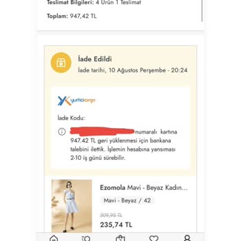 Scotty Kargo Bilgim Ve İznim Olmadan Kargomu İade Etmiş