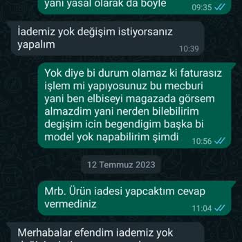 Matik Abiyem İade Kabul Edilmemesi