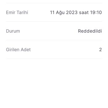 Midas Reddedilen Hissenin Parasının İadesi