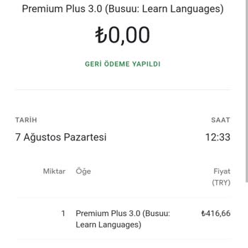 Busuu Geri Ödeme Yapılmadı