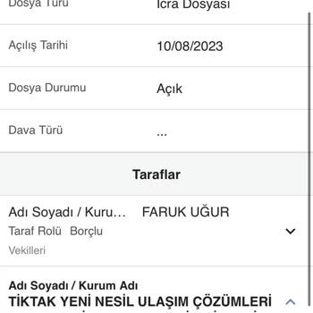 Hiçbir Bilgim Olmadan Tiktak İcra Davası Açmış