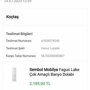 Koçtaş 1 Aydır Bekliyorum Kargoyu