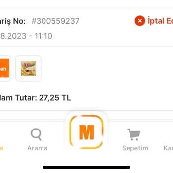 Migros Sanal&hızlı Market Uygulamasının Her Zaman Yaptığı İptal İşlemi