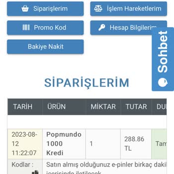 Popmundo Kredi Epin Kodu İletilmemesi