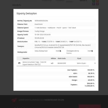 Brn Motor BRN-MOTOR.com. Ürün Göndermiyor Zorla İptal İade İşlemi Yaptırıyor