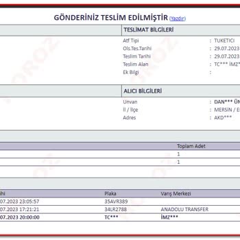 Horoz Lojistik Kargo Teslim Edilmedi