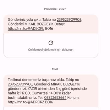 MNG Kargo Konya Yazır Şubesinin Teslimat Başarısızlığı