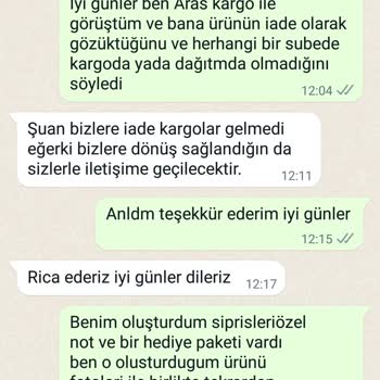 Hediyemen İade Edilmiş Olup Tekrar Kargo Da Denilmesi