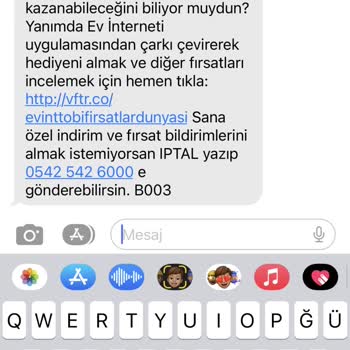 Vodafone Net İzinsiz SMS Atılıyor