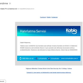 Kablo TV Kablo Net Ayıplı Müşteri Desteği Hizmeti