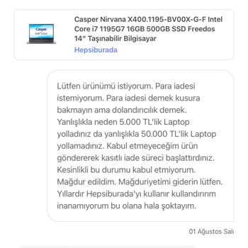 Hepsiburada Sipariş Verdiğim Ürünün Yerine Farklı Ürün Gönderdi