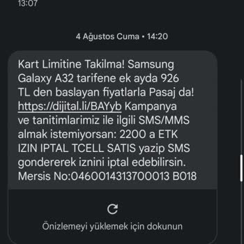 Turkcell Pasaj Turkcell Spam SMS Gönderiyor, İptal Etmiyor
