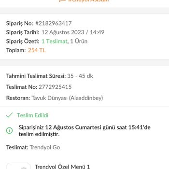 Trendyol Siparişim Teslim Edilmedi