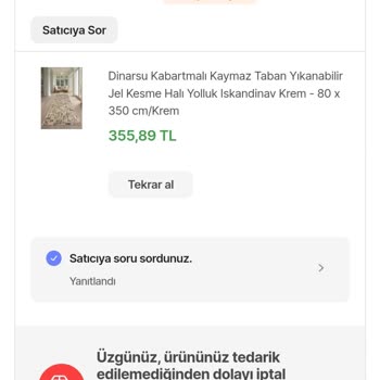 Hepsiburada Ender Halıcılık Firması Güvenilir Gelmiyor