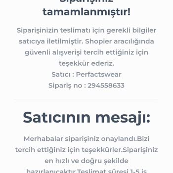 Perfacts Wear Yanlış Ürün Gönderimi
