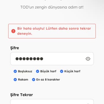 TOD Tv Tod Üye Olunmuyor