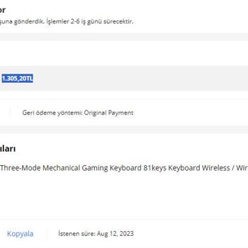 Aliexpress İade Tutarındaki Yanlışlık