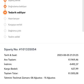 Modanisa Tedarik Sıkıntısı Sebebiyle Geciken Teslimat.