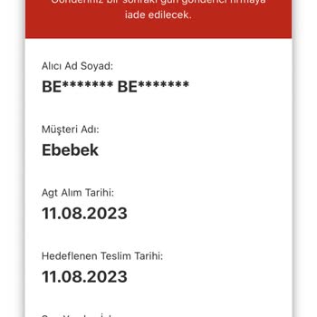 AGT Kurye Evde Olmamıza Rağmen Ürünü İade Etmiş