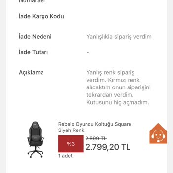 Koçtaş İade Talebinin Onaylanmaması
