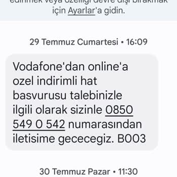 Vodafone Numara Taşıma Pişmanlığı