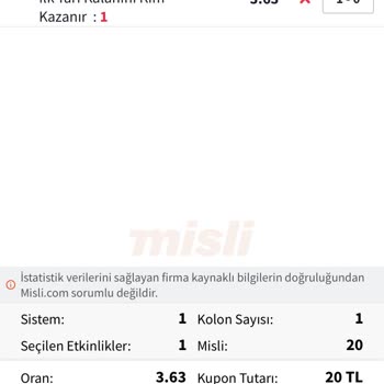 misli Kuponlarım Kazandığı Halde Vermedi