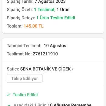 Sena Botanik Ve Çiçek Yanlış Çiçek Gönderiyor!