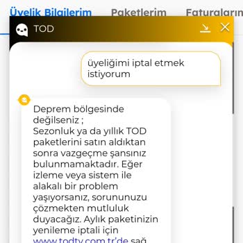 Tod TV'yi Android TV'den İzleyememe Ve Aboneliğin İptalinin Olmaması