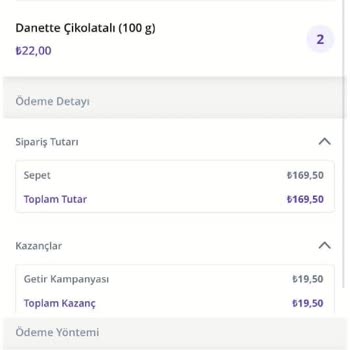 Getir Firmasından Kaynaklı Fazla Sipariş İadesi