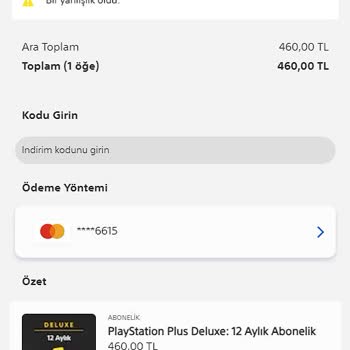 PlayStation Plus Satın Alım Sorunu