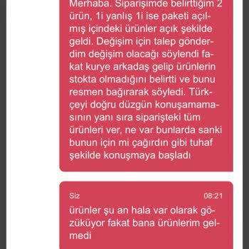 Yemeksepeti Market Yemeksepeti Yanlış Ürün Sorunum Çözülmedi