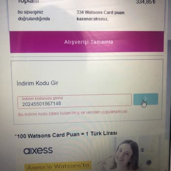 Watsons Ürün Ve Kod Şikayeti