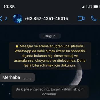 WhatsApp +62 İle Başlayan Bilinmeyen Numaradan Mesaj