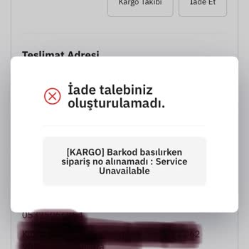 Pttavm.com Arızalı Ürün, Çalışmayan İade Butonu