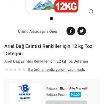 Epttavm 'den Alınan Ariel Deterjan Orijinal Değil