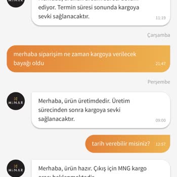 Trendyol Minar Mobilya Ürünü 2 Haftadır Göndermiyor