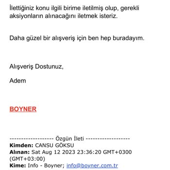 Boyner Mağazacılık Beni Mağdur Etti